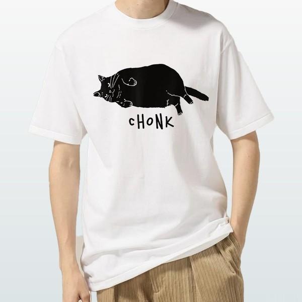 Chonk Black Cat Meme Tshirt Funny Shirt Unisex Graphic Cotton Tee Gift For Mother's Day Hoodie, Sweatshirt | DripVista.com