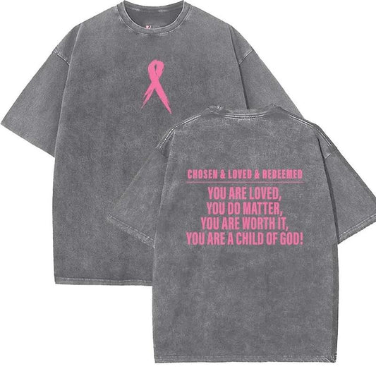 Chosen Loved Redeemed Unisex Washed T-Shirt, Christian t shirts, Vintage 90s Graphic Tee, Gift Top Womenswear Cotton