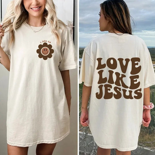 Christian  Love Like Jesus  Religious Hooded  Bible Verse  Groovy  Christian Woman Gifts