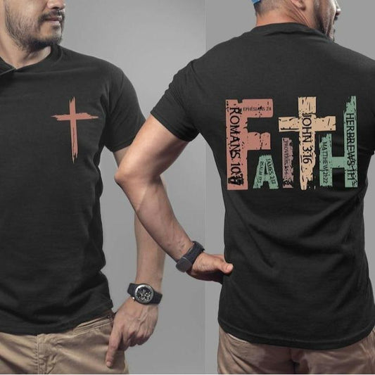 Christian Bible Verse Religious Faith Tee Pure Cotton Casual Street Style Crew Neck Short T-Shirt Tops Trendy For Women For Men