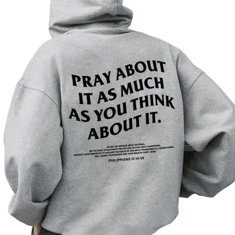 Christian Prayers Regular Fit Drawstring Hooded Sweatshirt for Daily Holiday Outdoor Wear, Men'WB shield TNF for Fall &...