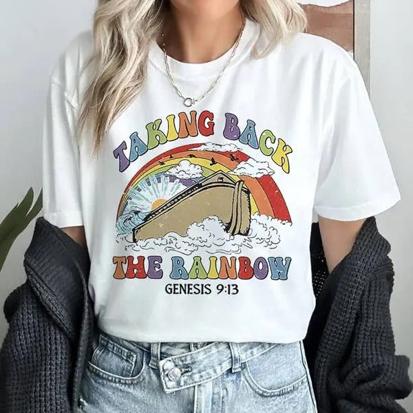 Christian Rainbow Jesus Rainbow Genesis 9 13 Jesus Rainbow Shirt Bible Verse shirt Religious Shirt, Jesus Shirt Christian Gift