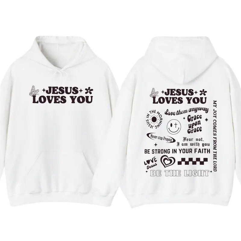 Christian Tshirt Jesus Love You Apparel Christian Hoodie Christian Graphic Sweatshirt | DripVista.com