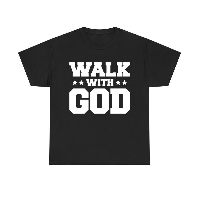 Christian Walk With FOG Tshirt - Letter Graphic Tee for Men Women, Casual Cotton Streetwear, Menswear Tops, Men'WB shield...