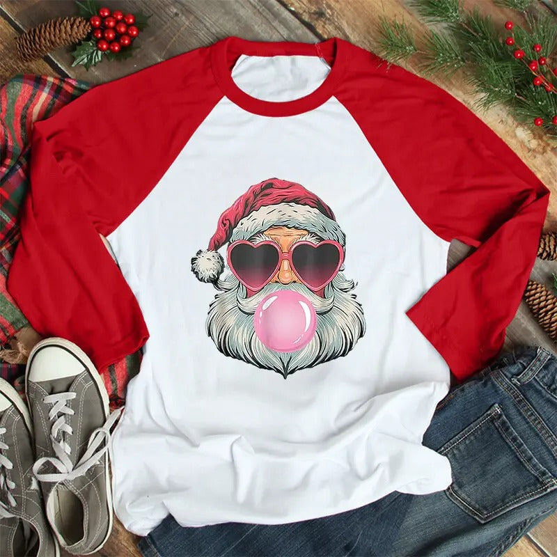 Christmas | Bubblegum Santa Christmas Apparel T-Shirts, Hoodie, Sweatshirt | DripVista.com