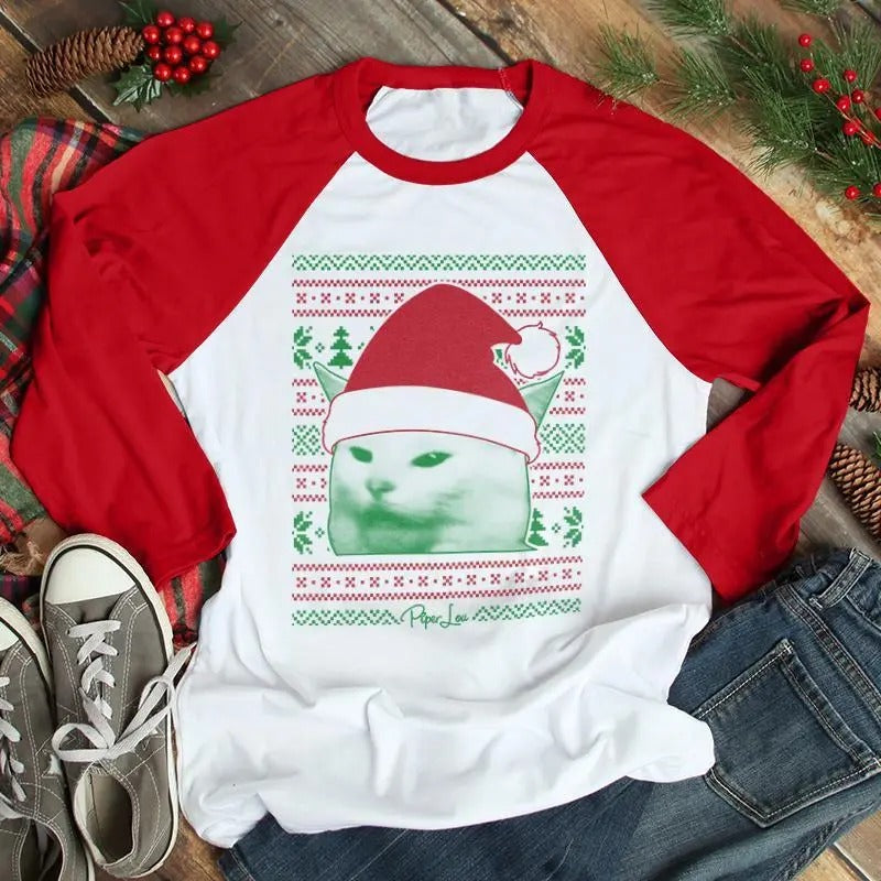 Christmas | Cat Being Yelled At Christmas Apparel T-Shirts, Hoodie, Sweatshirt | DripVista.com