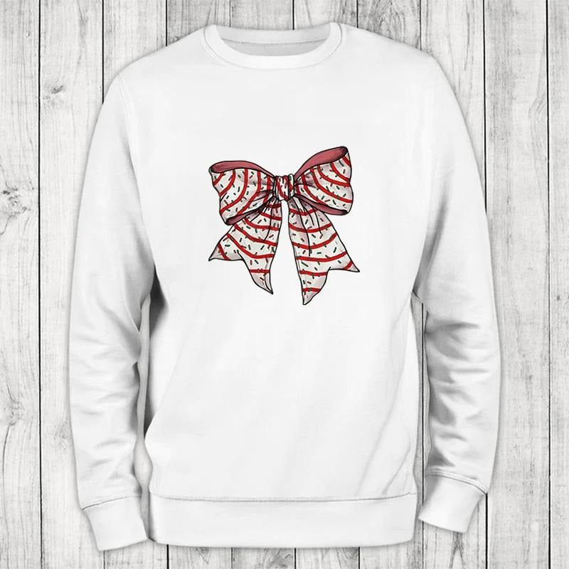 Christmas | Christmas Cake Bow Sweatshirt T-Shirts, Hoodie | DripVista.com