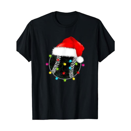 Christmas Baseball Santa Hat Fun Sports Christmas Boy Men'S T-Shirt made in usa