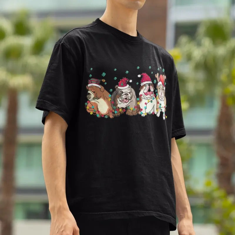 Christmas Bulldog Xmas T Shirt, Bulldog Christmas Shirt, Bulldog T Shirt, Unisex T Shirt