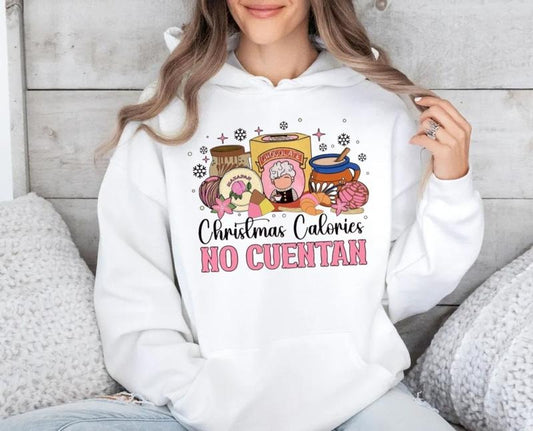 Christmas Calories No Cuentan Shirt, Mexican Christmas Sweatshirt, Spanish Christmas, Chocolate Abuelita Hoodie, Unisex Sweater Pullover Tee Fit