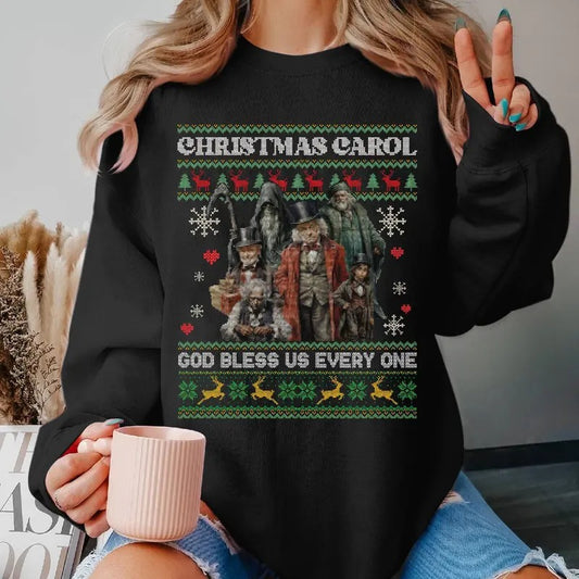 Christmas Carol Scrooge and Marley Ugly Christmas Sweatshirt, Cute Bookish Christmas tee, Dickens Christmas Shirt, Book lover Christmas gift