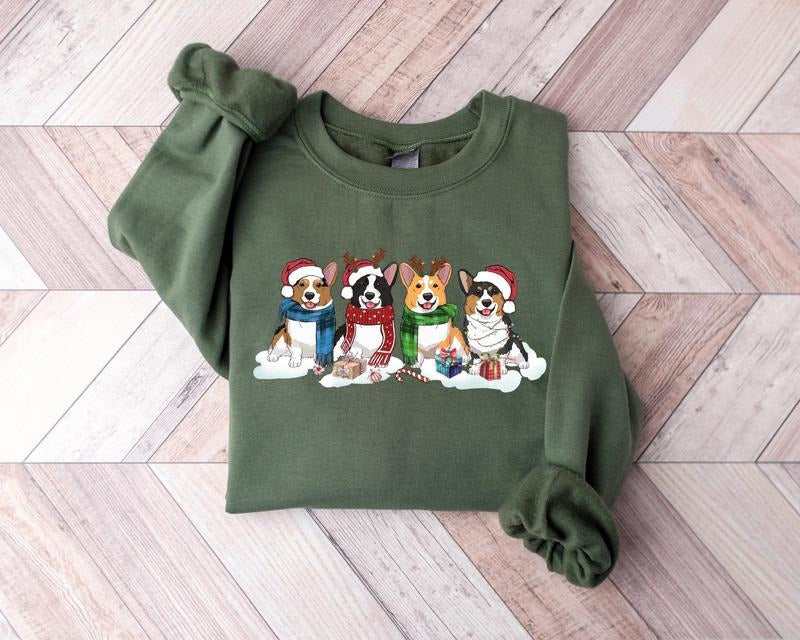 Christmas Corgi Dog Sweatshirt, Dog Owner Christmas Gift, Corgi Christmas Shirt, corgi mom shirt,Christmas Crewneck,Holiday Sweater,Xmas Tee