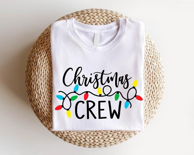 Christmas Crew 2023 Matching Shirt, Christmas Light T-shirt, Unisex Cousin Squad Holiday Tee, Christmas Family Reunion Tee, Christmas Trip Gift Short Sleeve.