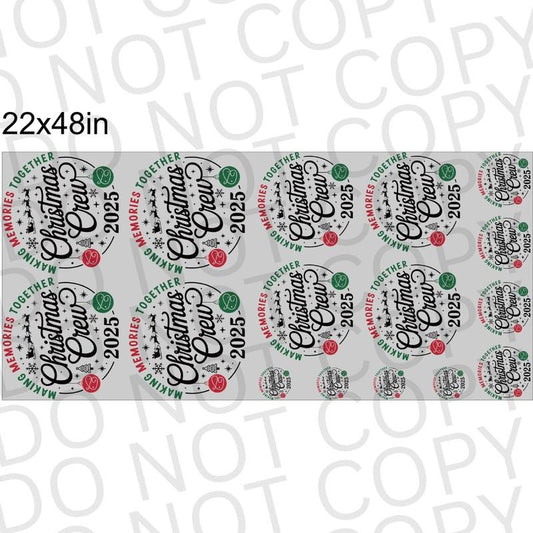 Christmas Crew 2025 DTF 22X48 Pre-Made Gang Sheet