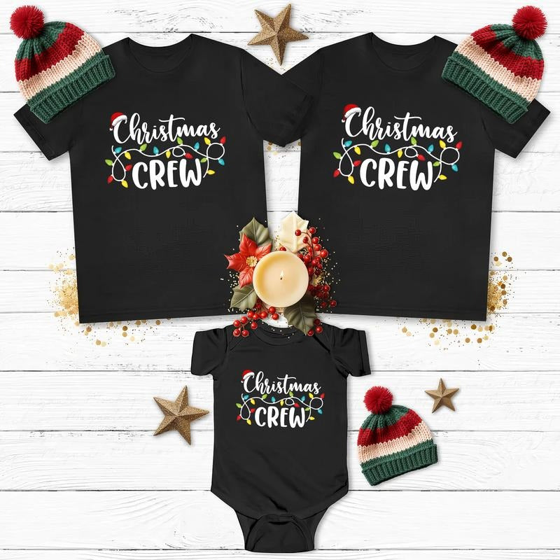 Christmas Crew Family Matching Shirts, Family Christmas Graphic Tee, Besties Holiday Matching T-shirt, Christmas Gifts