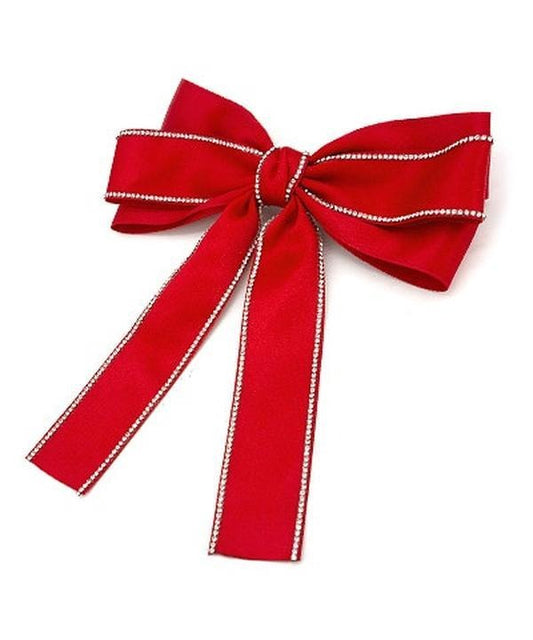 Christmas Cutie Rhinestone Bow Clip