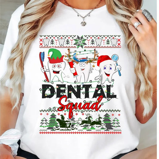 Christmas Dental Squad  T-Shirt, Christmas Tooth Shirt, Christmas Tree Tee, Christmas Dentist Tee, Dental Office Xmas Party Shirt, Dental Assistant T-Shirt.