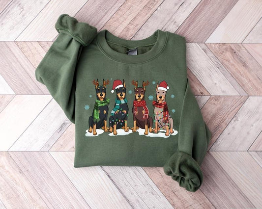 Christmas Doberman Sweatshirt, Christmas Dog Shirt, Doberman Shirt, Doberman Mom Shirt, Doberman Lover Shirt,Dog Lover Shirt,Holiday Sweater