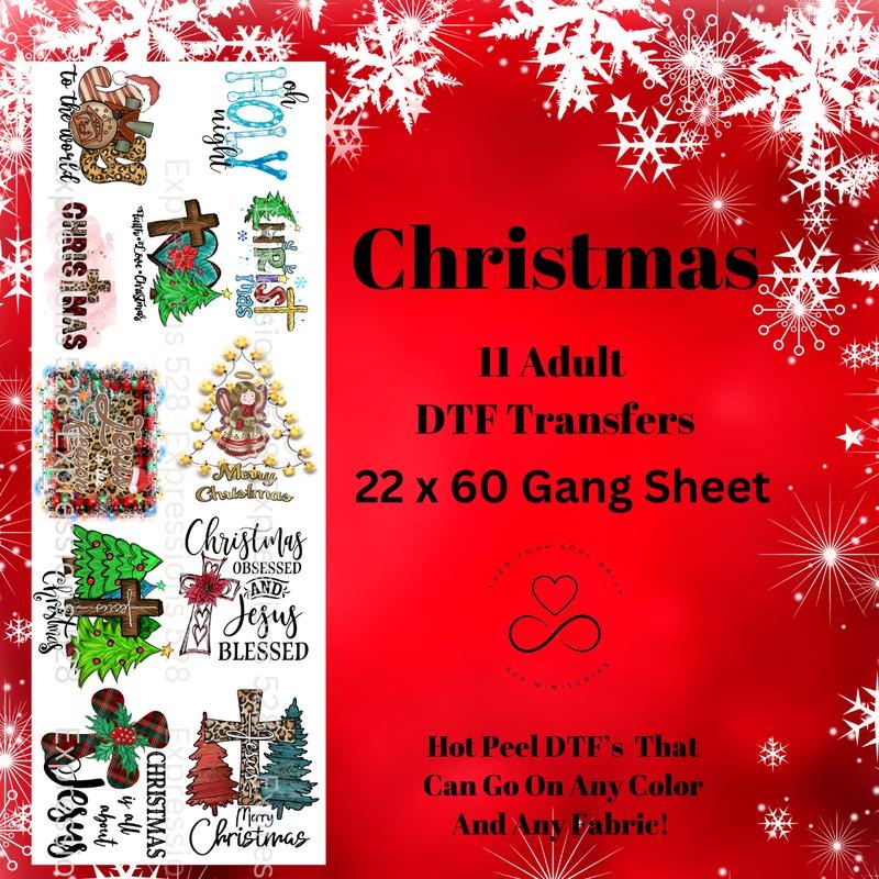 Christmas Faith DTF Gang Sheet, 22 x 60