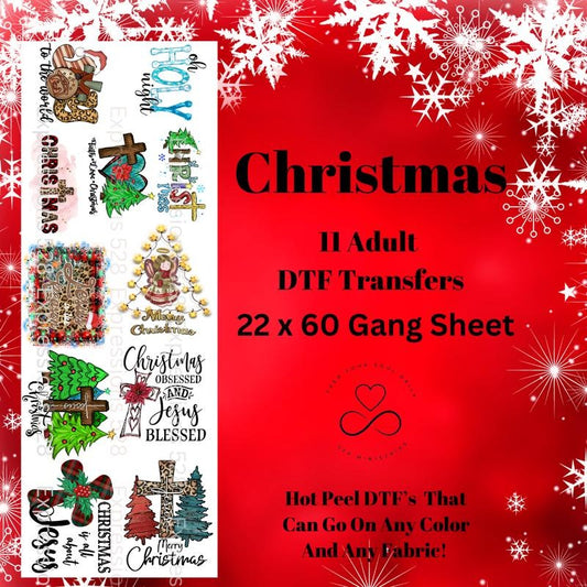 Christmas Faith DTF Gang Sheet, 22 x 60