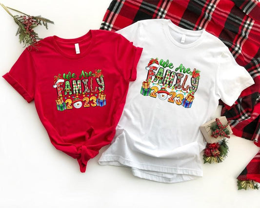 Christmas Family Shirt, We Are Family T-Shirt, Christmas Family Matching Tee, Winter Holiday With Big Family, Xmas Party Gift Tee.