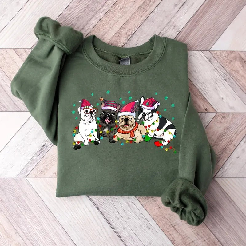 Christmas French Bulldog Sweater, Christmas Dog Shirt, French Bulldog Shirt, Frenchie Mom Shirt, Dog Mom Shirt, Holiday Sweater, Xmas gift