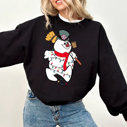 Christmas Frosty The Snowman Sweatshirt - Frosty's Snowflake Family Christmas Sweatshirt, Frosty and Friends Rudolph Clothing, Unisex
