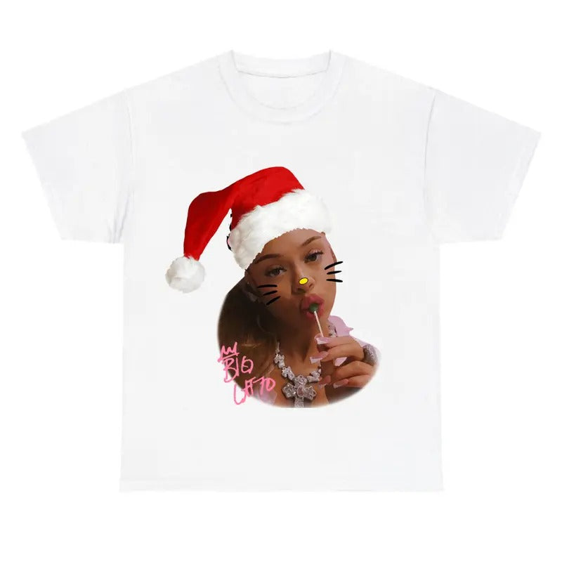 Christmas Funny Big Mama Santa Kittyyy Shirt, Cute Shirt Hoodie, Sweatshirt | DripVista.com