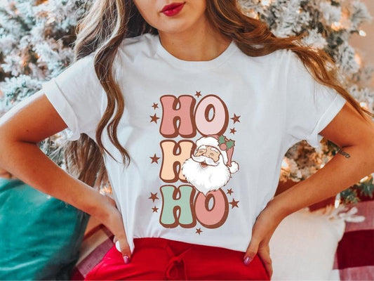 Christmas Ho Santa T-Shirt, Santa Face Shirt, Family Christmas Tee, Christmas Gift Tee, New Year Shirt, Christmas Party T-Shirt, Xmas Santa Short Sleeve.