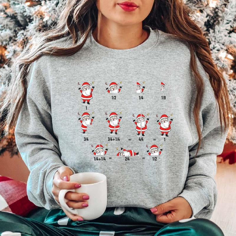 Christmas Math Teacher Sweatshirt, Equation Santa Sweater, Matching Xmas School Party Long Sleeve, Unisex Math Teacher Hoodie, Mathematic Lover Gift Sweater.