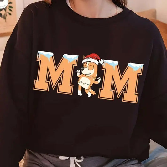 Christmas Mom Shirt, Chilli Heeler Shirt, Blueyyyy Christmas Shirt, Mom Shirt