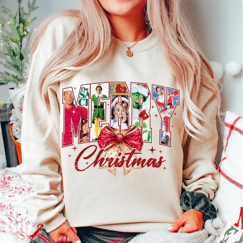 Christmas Movie Sweatshirt Tshirt, Christmas Characters Shirt, Funny Christmas Shirt, Unisex Short Sleeve Tee Hoodie
