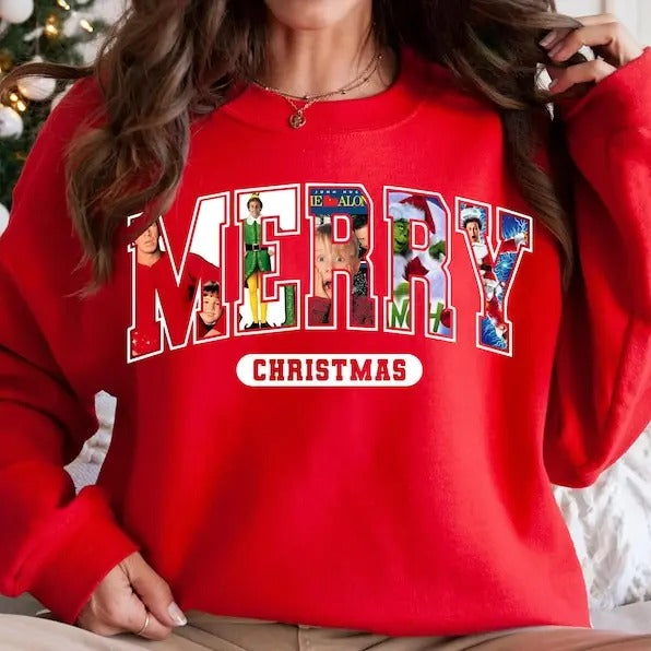 Christmas Movie sweatshirt, Retro Christmas sweatshirt, Christmas Characters sweatshirt, Christmas Sublimation Design,...