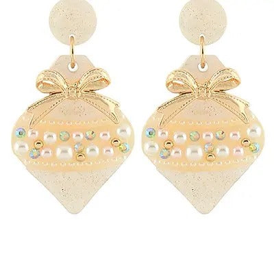 Christmas Ornament Glitter Earrings