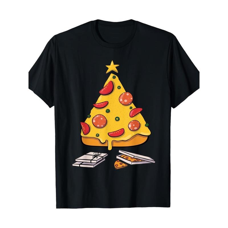 Christmas Pizza Tree Xmas Men Women 220g 100% CottonT-Shirt made in usa Hoodie, Sweatshirt | DripVista.com