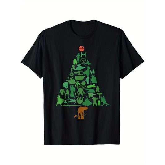 Christmas Print Men's Cotton Top, Casual Short Sleeve Crew Neck T-shirt, Men's Clothing For Outdoor made in usastyle{n002}3