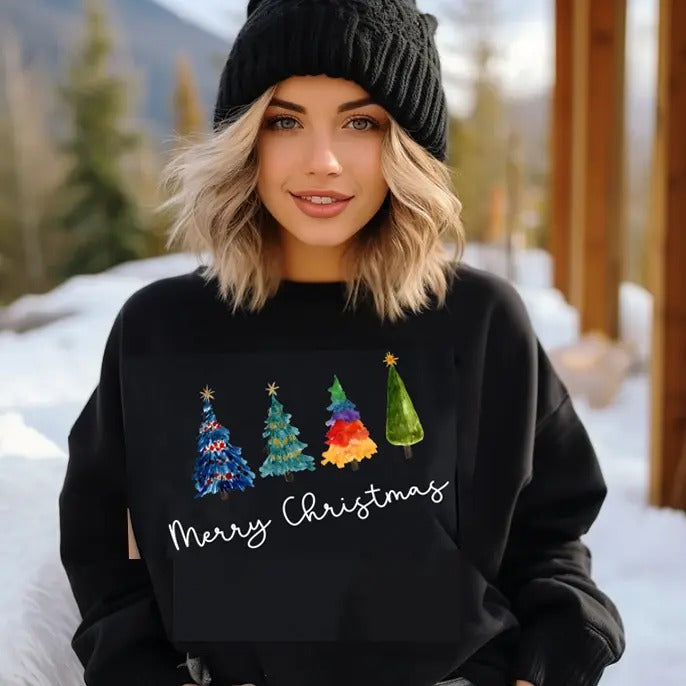 Christmas Sweatshirt, Merry Christmas Gift, Gifts for Friends, Gifts for Secret, Santa Christmas Crewneck Cozy, Christmas Vibes, Christmas Season, Christmas Tree, Light Christmas Tree