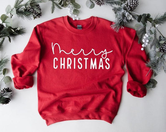 Christmas Sweatshirt, Womens Christmas Sweatshirt, Christmas Sweatshirts for Women, Christmas Gift Women,Merry Christmas Sweatshirt Fabric Fit