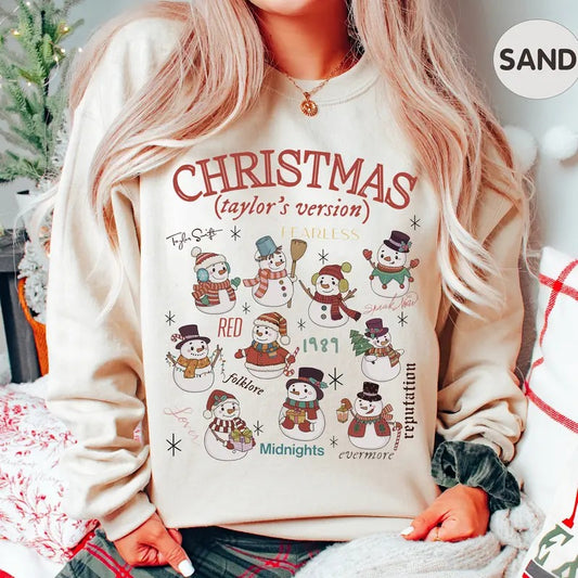 Christmas TS Version Sweatshirt, TS 1989 Sweatshirt, Swiftmas Sweatshirt, Shirt For Fan, Gift For Her, Song Lyrics Tee