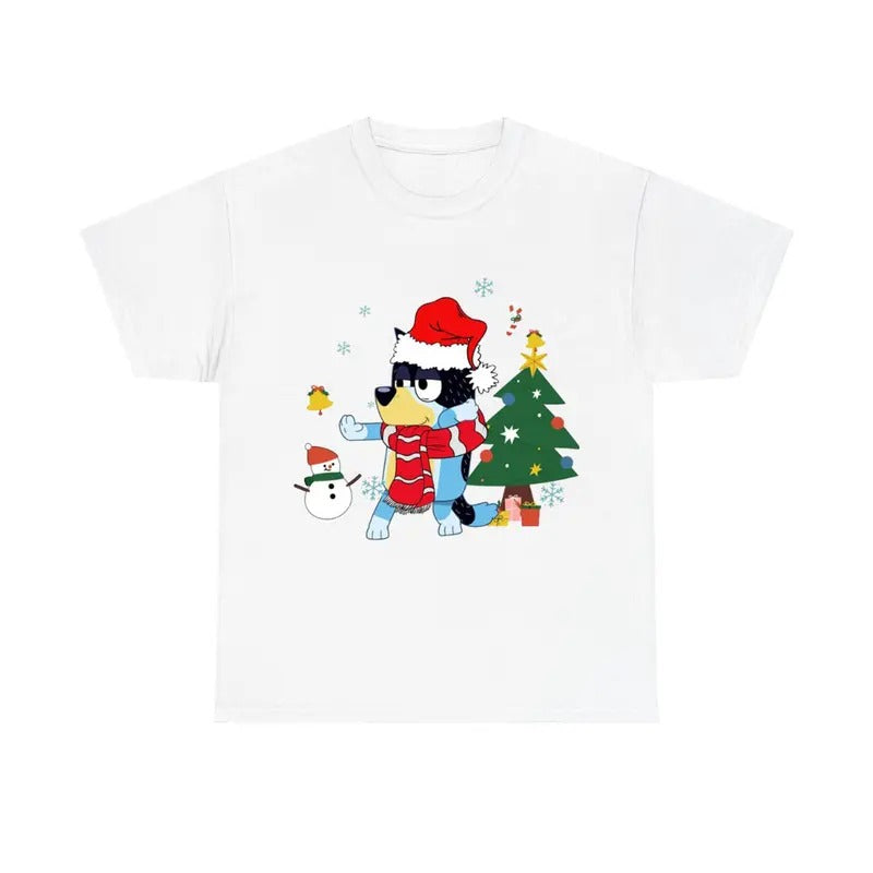 Christmas Tee, Cartoon Dog Cute Christmas Shirt