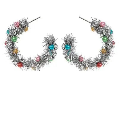 Christmas Tinsel Hoop Earrings T-Shirts, Hoodie, Sweatshirt | DripVista.com