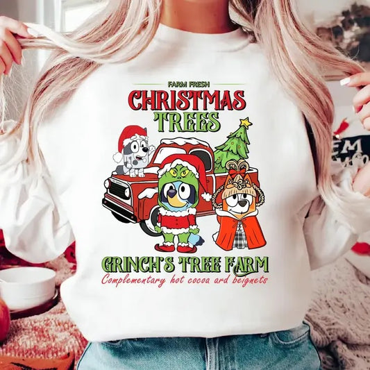 Christmas Tree Farm Cute Dog Family Shirt, Cute Dog Christmas Shirt