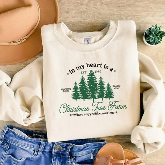 Christmas Tree Farm Sweatshirt for Kids & Adults, Cozy Lyrics Crewneck Pullover, Holiday Shirt, Swiftie Christmas Gift, Xmas Sweater
