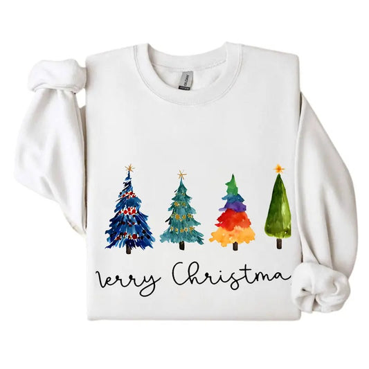 Christmas Tree Sweatshirt, Christmas Sweatshirt, Christmas Shirts for Women, Christmas Hoodie, Christmas Sweater, Colorful Tree 3 Tops Menswear