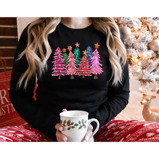 Christmas Trees Shirt, Christmas Shirt,s For Women Christmas Tee Christmas TShirt Top Womenswear