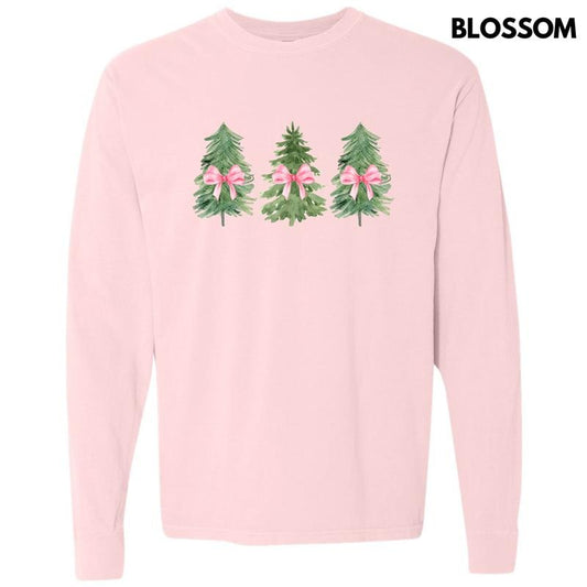 Christmas Trio Trees Long Sleeve Comfort Colors T-Shirt 'NLB'
