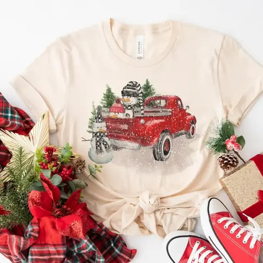 Christmas Truck T-shirt Xmas Retro Tshirt Christmas Vintage Tee Xmas Truck Tshirt Christmas Jolly T-shirt Throwback Xmas Tee
