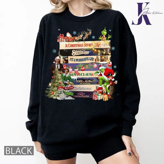 Christmas VHS Sweatshirt, Christmas Movie Shirt, Character Movie Christmas Sweater, 90s Movie Christmas, Xmas Tee