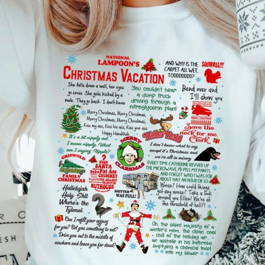 Christmas Vacation Rant Shirt, Christmas Vacation Quotes, Clark Griswold Sweatshirt, National Lampoons Vacation Sweatshirt, Family X-mas Tee Womenswear Clothing style 02