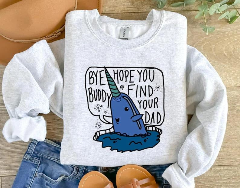 Christmas Whale Ugly Crewneck Sweatshirt, Holiday Sweater Apparel Funny Christmas Giftable, Find Your Dad, Ugly Christmas...